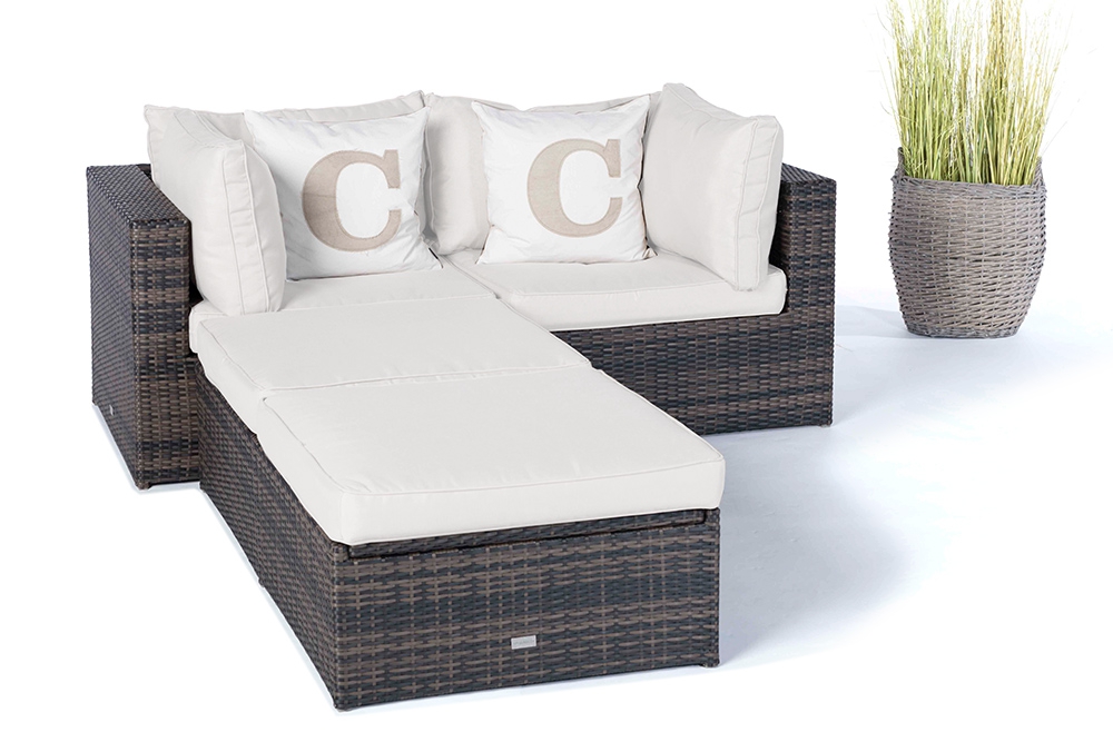 2er Lounge Santa Cruz braun Überzug beige