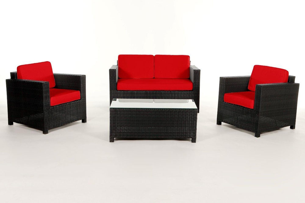 Polsterbezug für Rattan Lounge Summertime rot