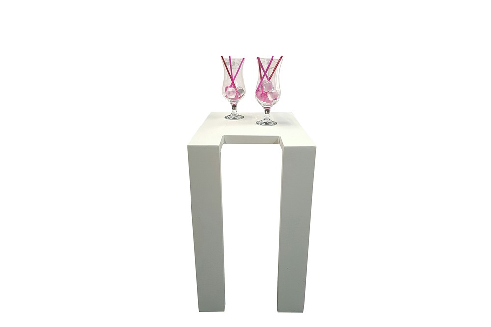 Beistelltisch Alu: Armtisch weiss