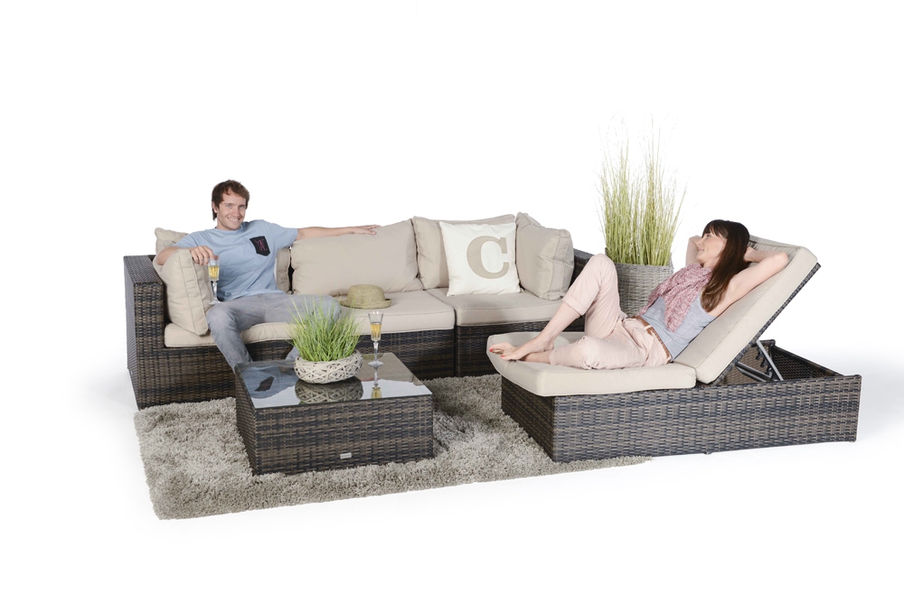 Rattan Lounge Biarritz braun
