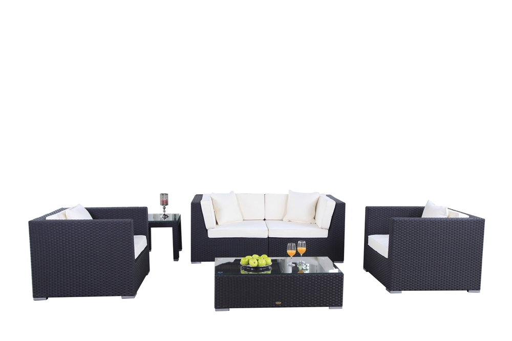 Rattan Lounge Bao schwarz