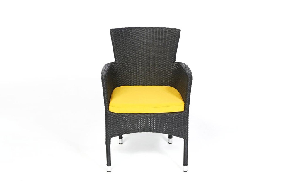 Rattan Stuhl Boston Polsterbezug yellow