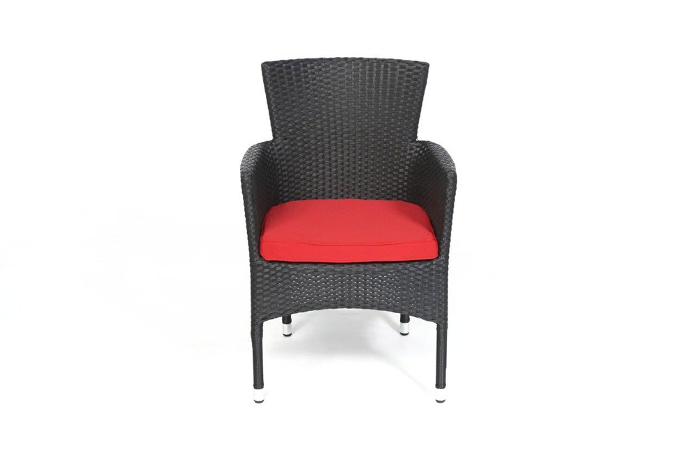 Rattan Stuhl Boston Polsterbezug red