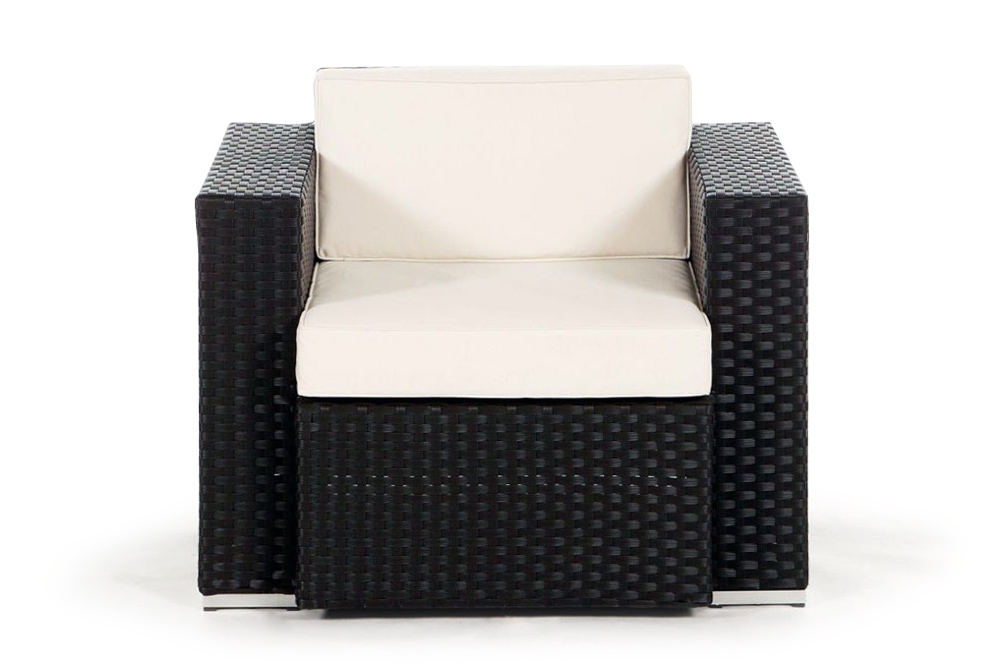 Rattan Lounge Sessel Casablanca black