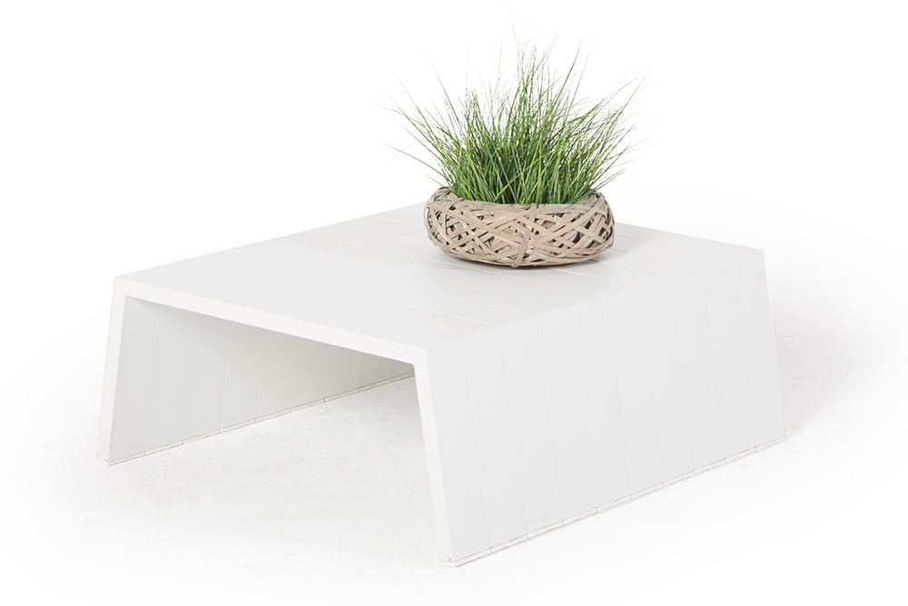 Coffee Table Gartentisch Aluminium weiss