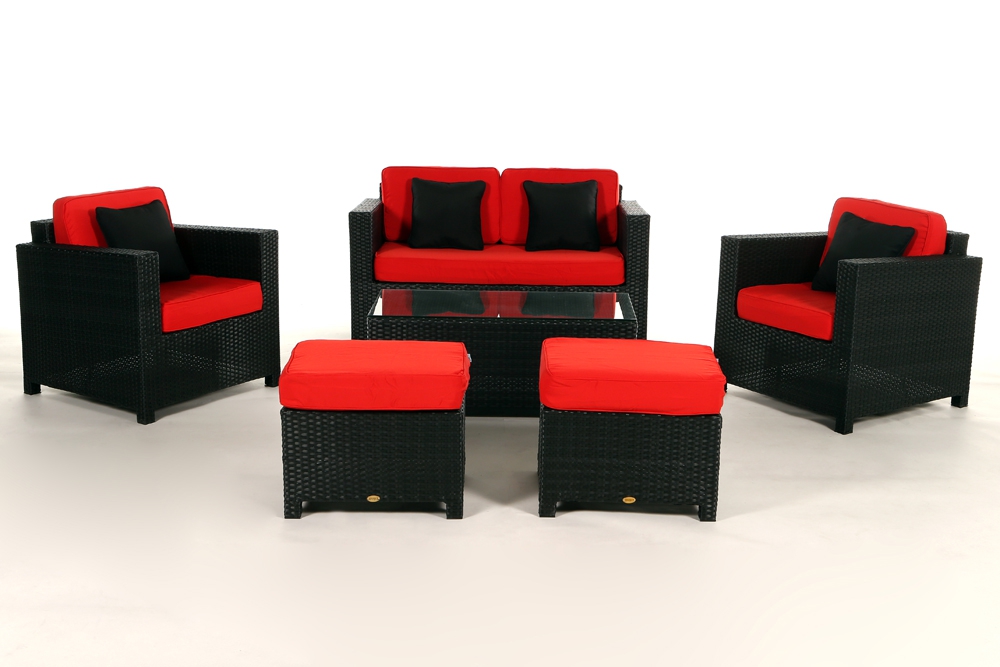 Polsterbezug für Rattan Lounge Diamond red