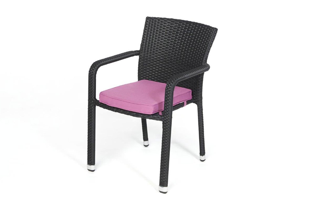 Rattan Stuhl Florida Polsterbezug lila