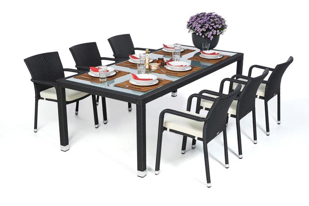 Rattan Esstisch Florida black