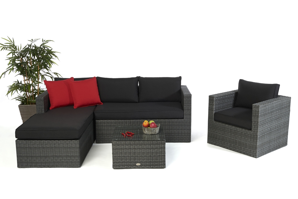Rattan Loungemöbel Galicia rechts mix grey