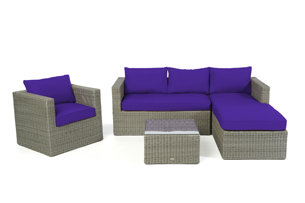 Polsterbezug violett für Galicia Polyrattan Lounge grey round