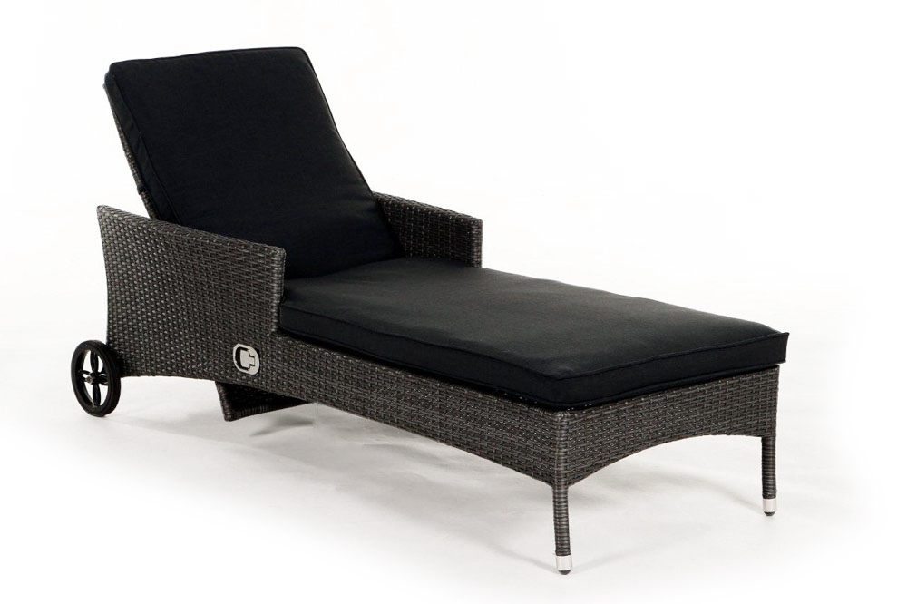 Rattan Liege Galicia, Polsterbezug schwarz