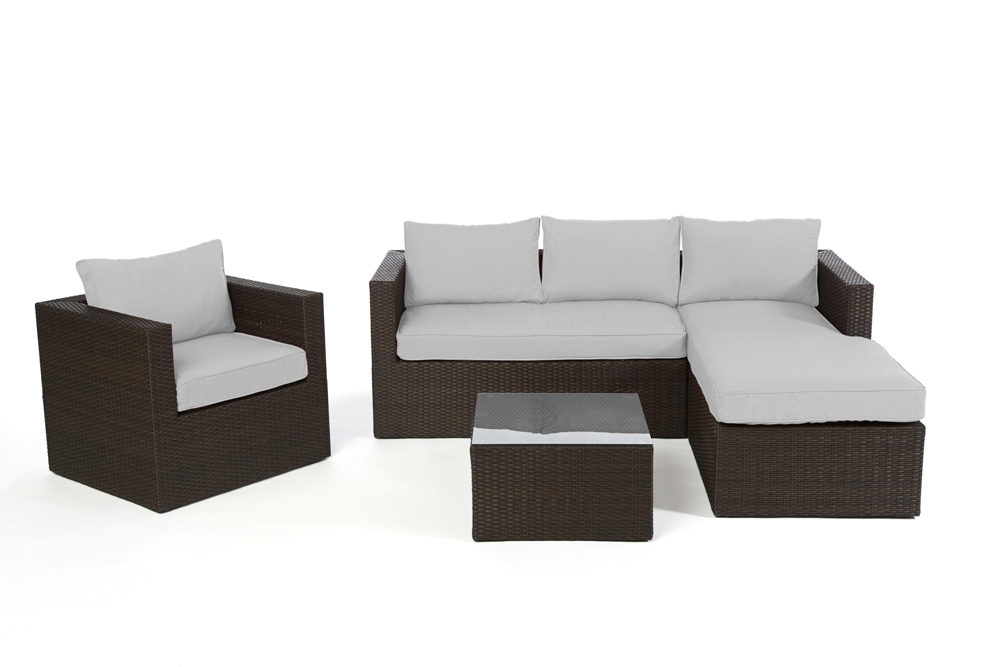 Polsterbezug grau für Galicia Rattan Lounge brown