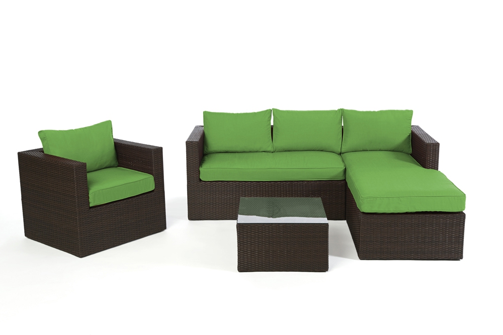 Polsterbezug grün für Galicia Rattan Lounge brown