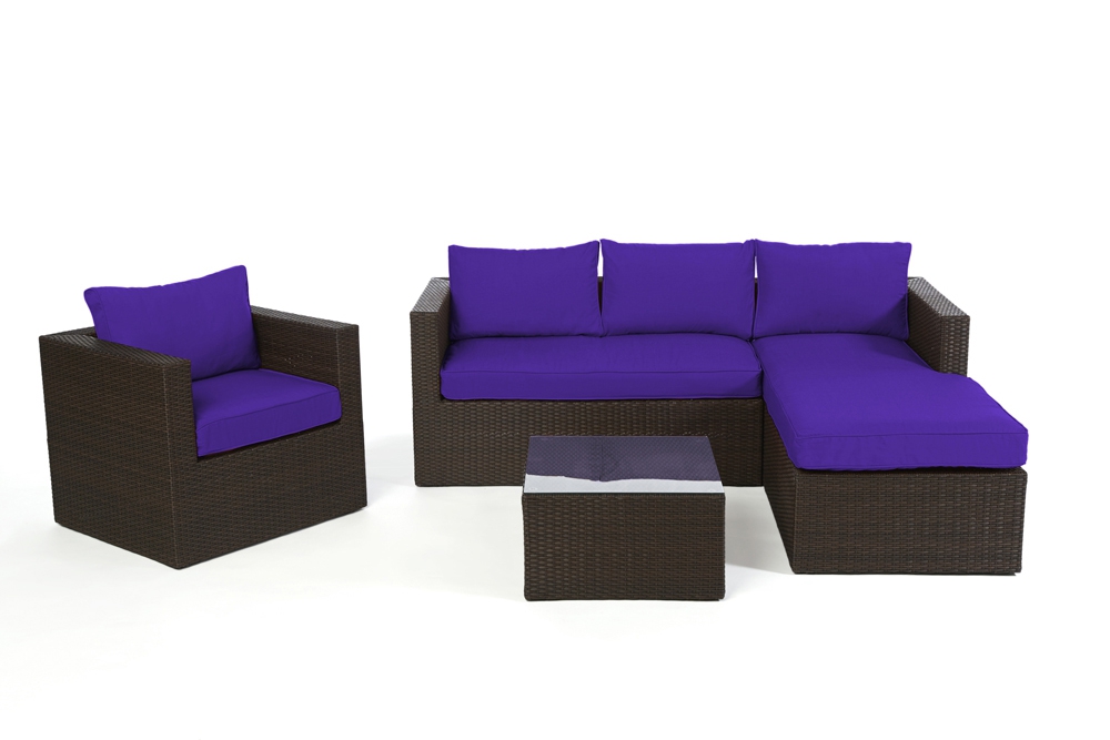 Polsterbezug violett für Galicia Rattan Lounge brown