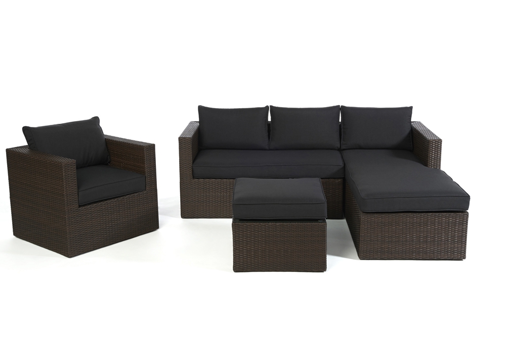 Polster für Loungetisch Polyrattan Lounge Galicia brown
