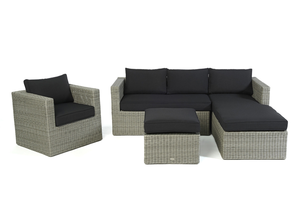 Polster für Loungetisch Polyrattan Lounge Galicia grey round