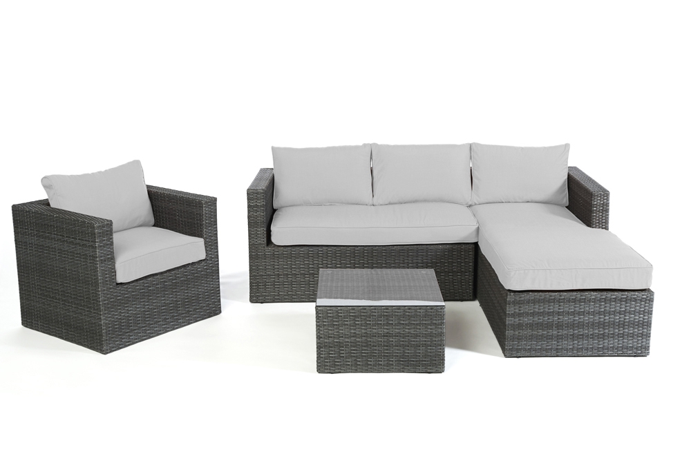 Polsterbezug grau für Galicia Rattan Lounge mix grey