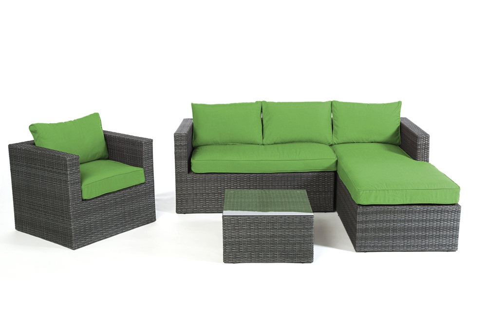 Polsterbezug grün für Galicia Rattan Lounge mix grey