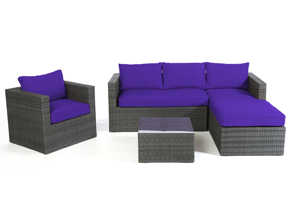 Polsterbezug violett für Galicia Rattan Lounge mix grey