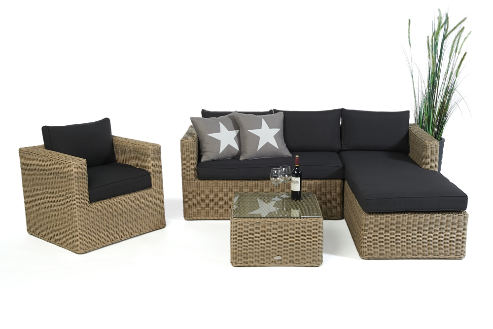 Polyrattan Lounge Galicia natural round