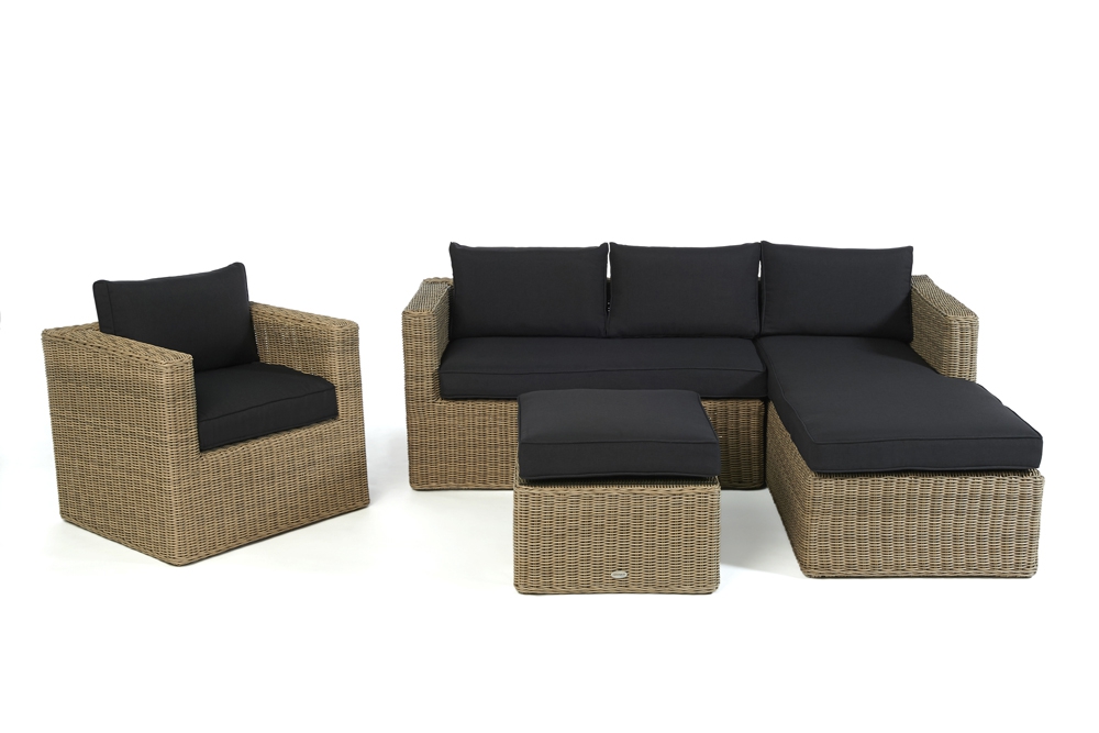 Polster für Loungetisch Polyrattan Lounge Galicia natural round