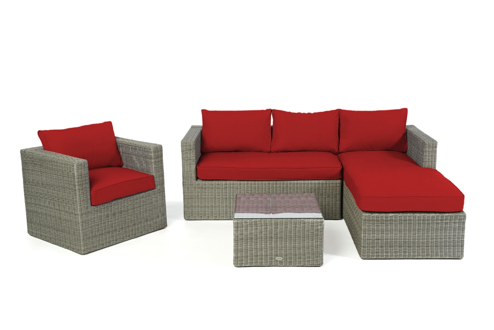 Polsterbezug red Rattamöbel Galica grey round