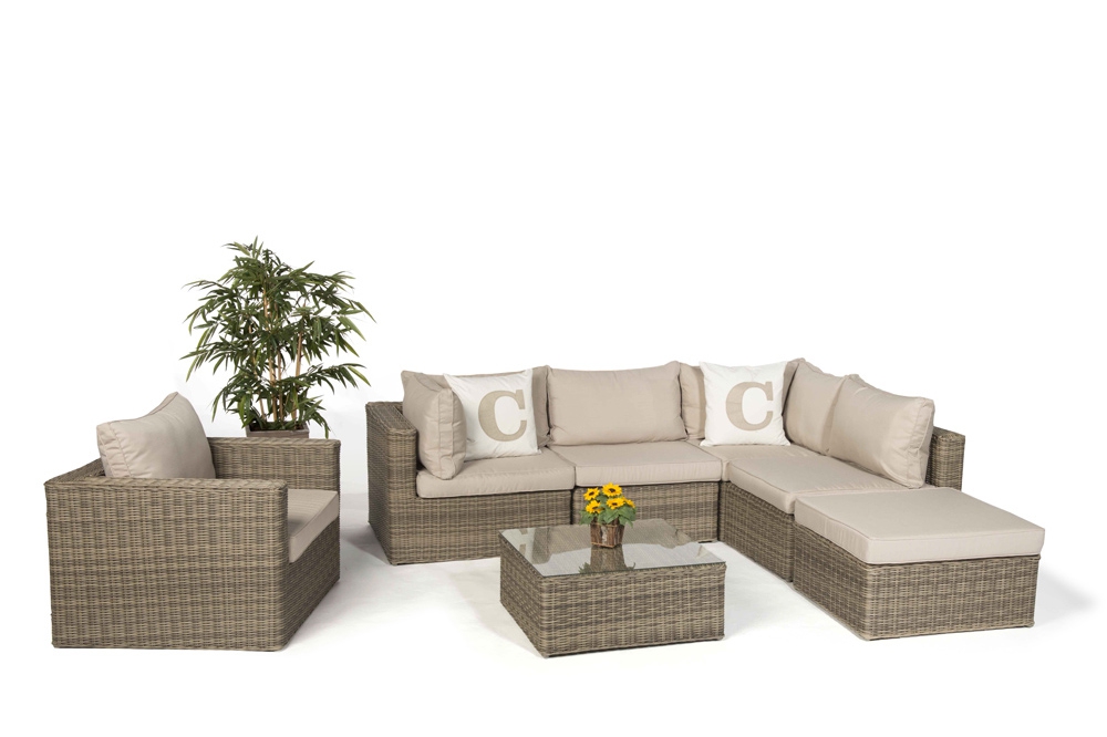 Rattan Lounge Gartenmöbel Good Times natural round XL