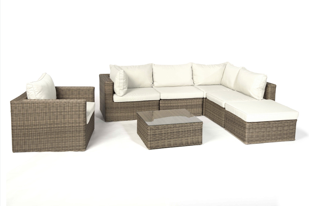Rattan Lounge Good Times XL Polsterbezug beige