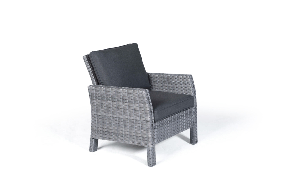 Rattan Lounge Dining Sessel Kamerun mix grau