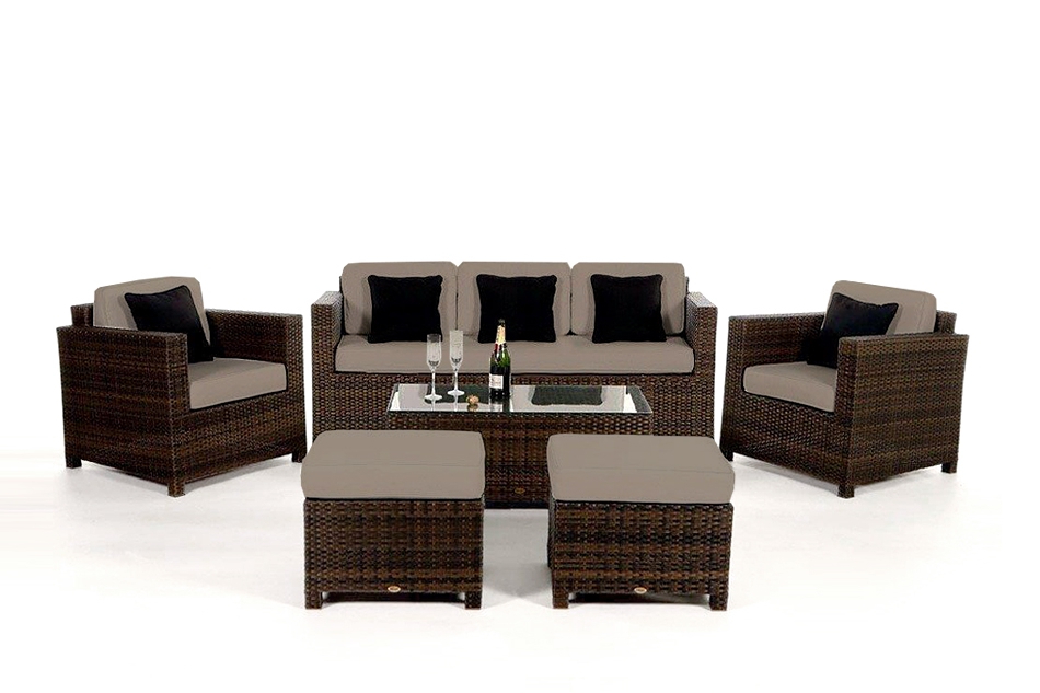 Polsterbezug für Rattan Lounge Diamond sand brown