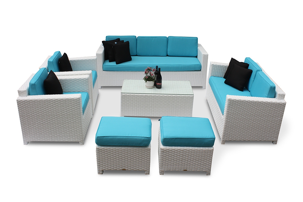 Momoko Special Lounge weiss Polsterbezug Türkis