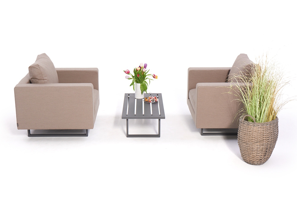 outdoor goa sessel set sandbraun mit garten deko