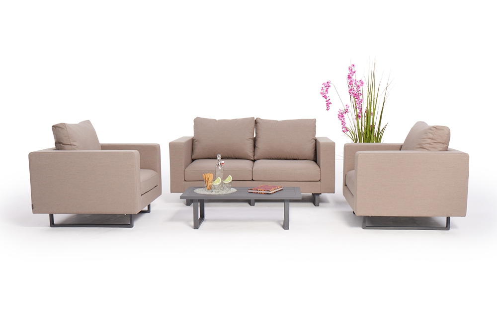 outdoor lounge branson 4-er set sandbraun sofa