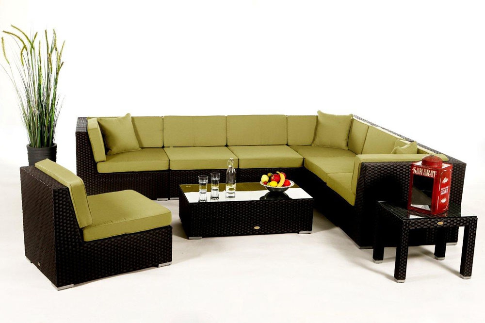 Panama Rattan Lounge Polsterbezug Lime
