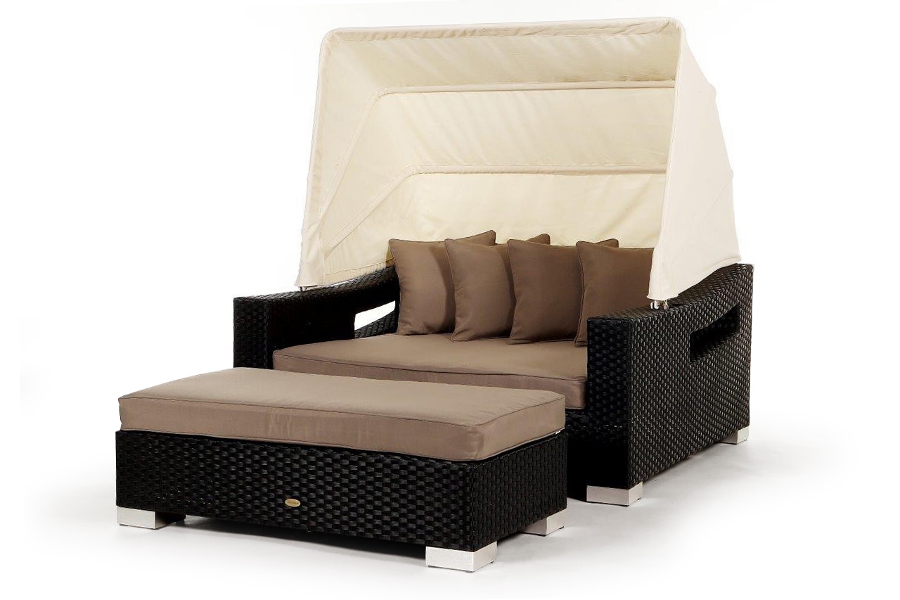 Polsterbezug in Sand Brown für Rattan Liege Enjoy