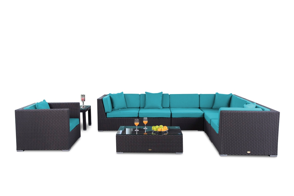 Rattan Gartenmöbel Mojo Lounge Überzug aqua