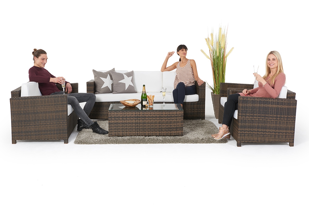 Rattan Gartensofa Set Momoko braun