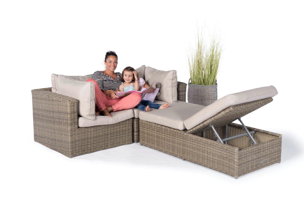 Rattan Lounge Santa Cruz natural round