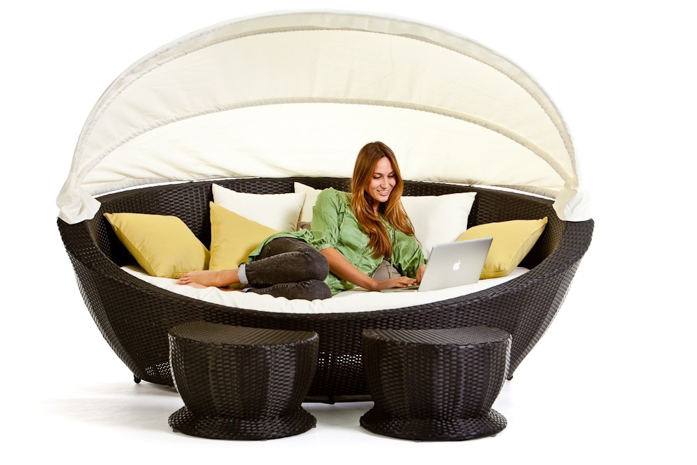 Rattan Lounge Liege Summerdream black 