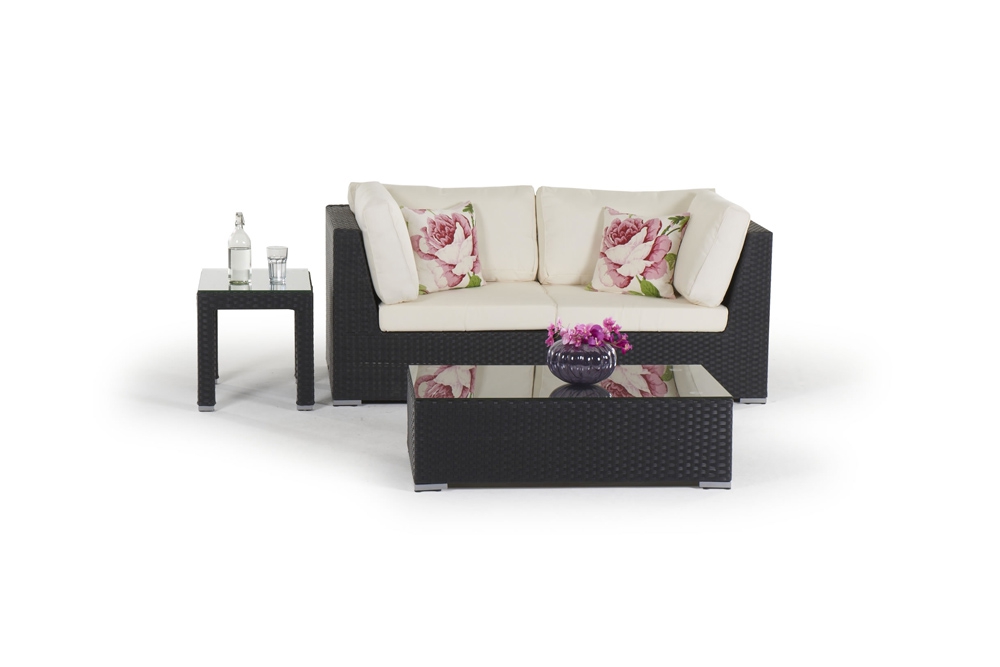 Rattan Lounge Shanghai schwarz