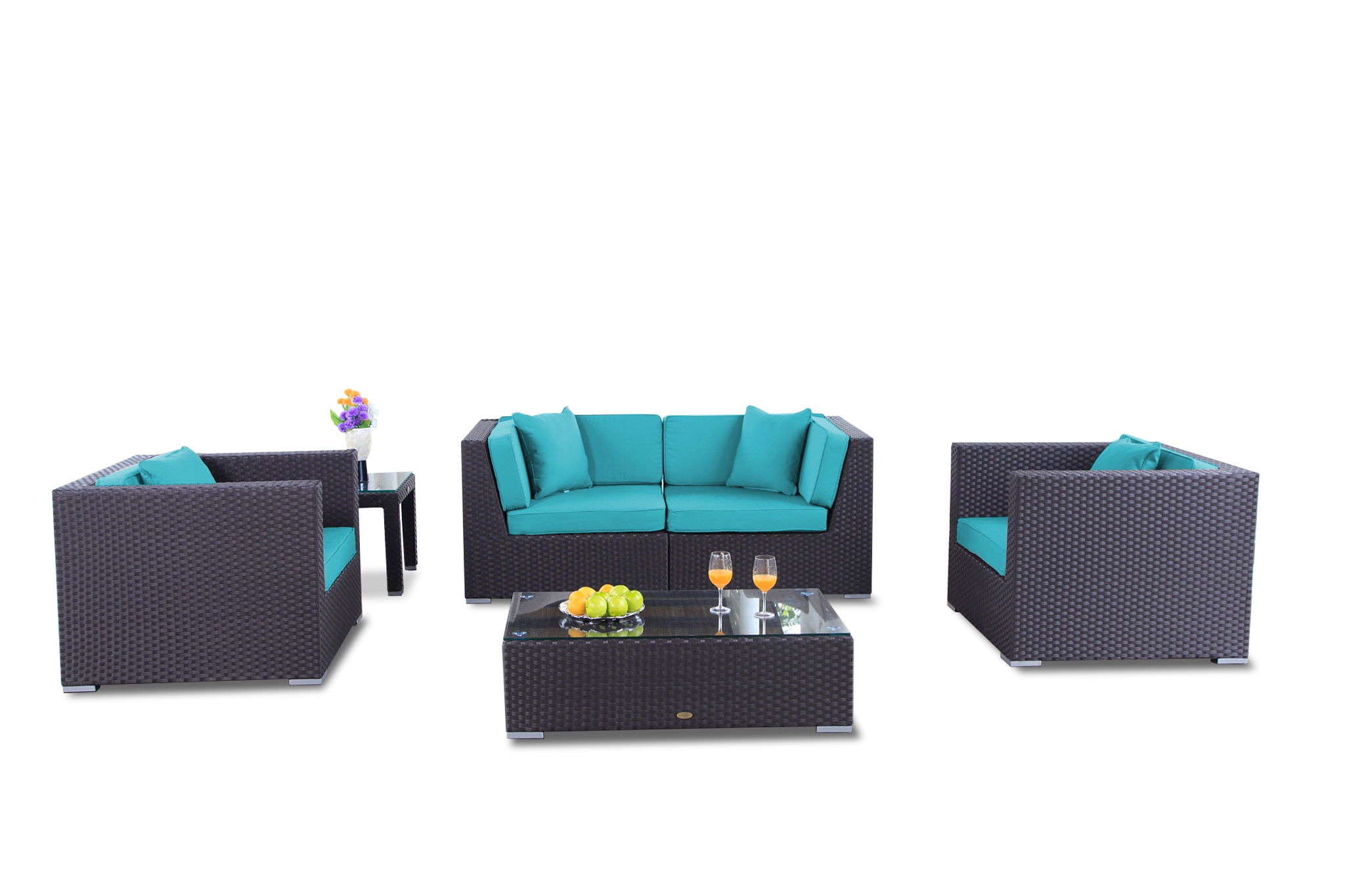 Rattan Lounge Polsterbezug Bao aqua