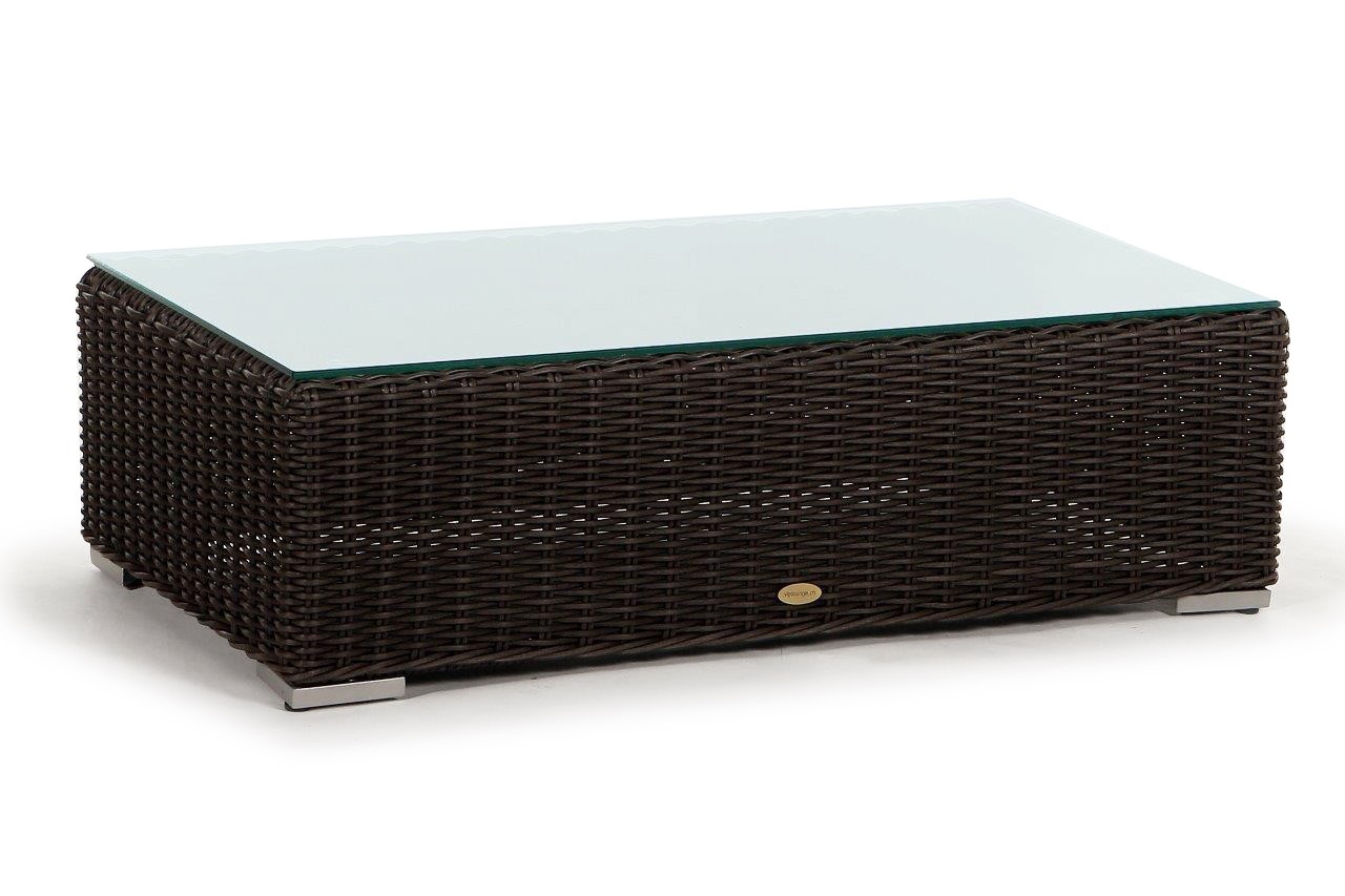 Rattan Lounge Trevor Rattanbank mit Glas