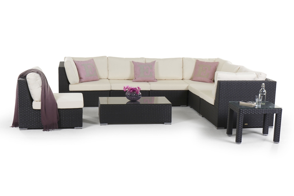 Rattan Lounge XL Sherman schwarz