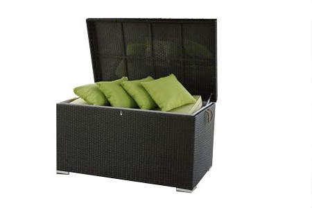 Rattan Gartenmöbel Kissentruhe big black