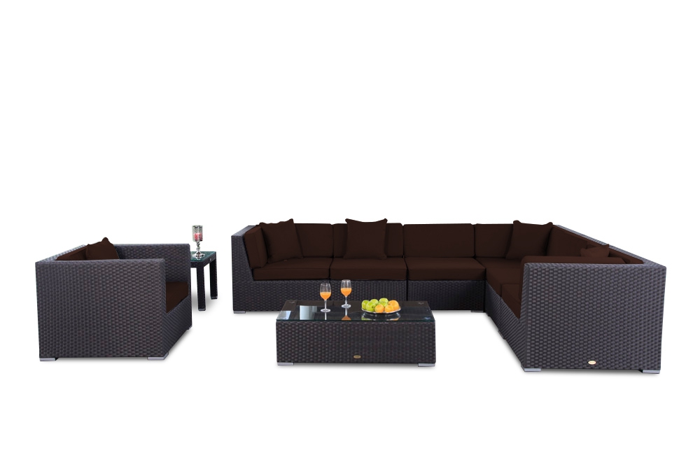 Rattan Gartenmöbel Mojo Lounge Überzug braun