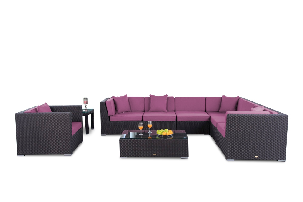 Rattan Gartenmöbel Mojo Lounge Überzug lila