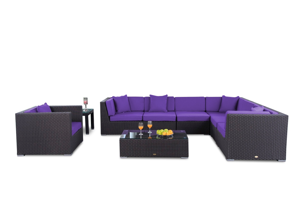 Rattan Gartenmöbel Mojo Lounge Überzug violett