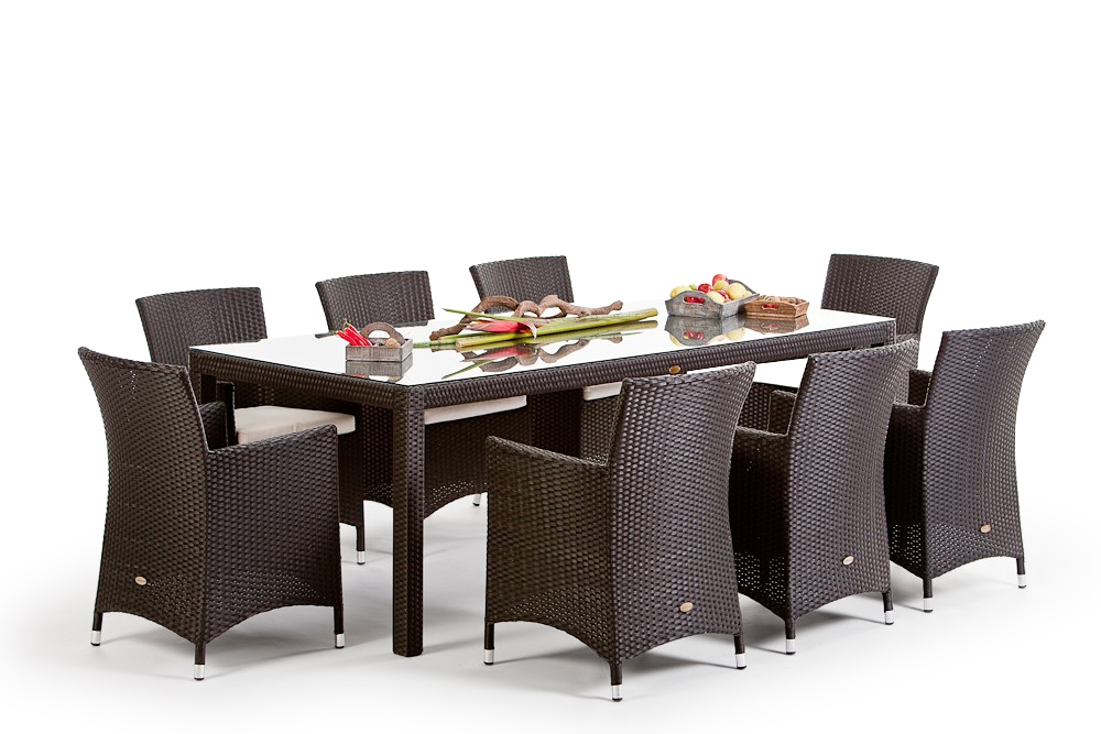 Gartenmöbel Tischset Casablanca Dining dark brown