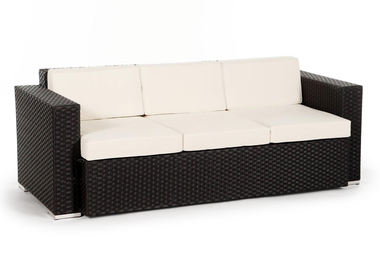 Rattan Lounge 3er Sofa Casablanca brown