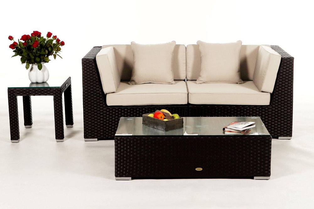 Rattan Lounge Colon: Polsterbezug Set beige